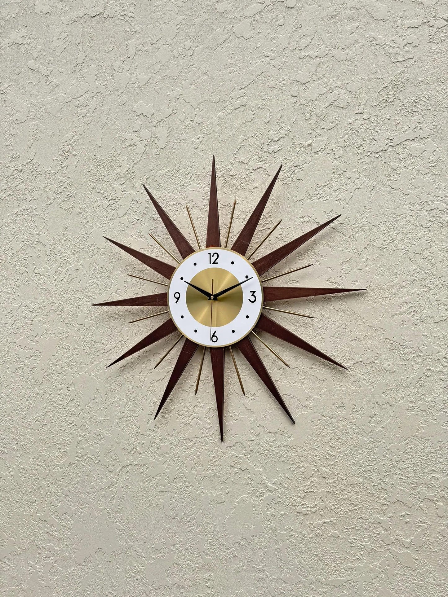 Mid Century Modern Starburst Wall Clock