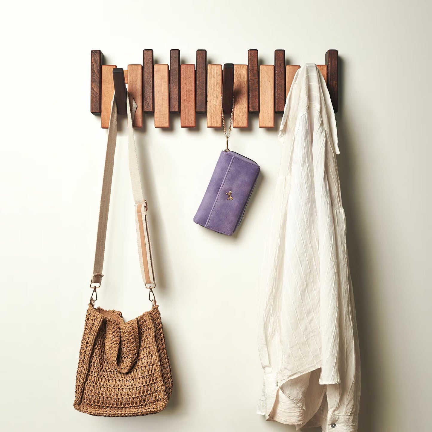 Solid Walnut Beech Wood Piano Coat Rack
