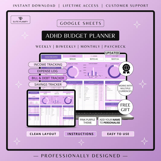 ADHD Budget Planner Google Sheets