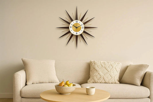Mid Century Modern Starburst Wall Clock